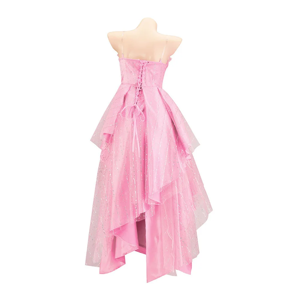 فيلم غليندا تأثيري حلي الحمالة الوردي فستان الأميرة مرحلة الأداء