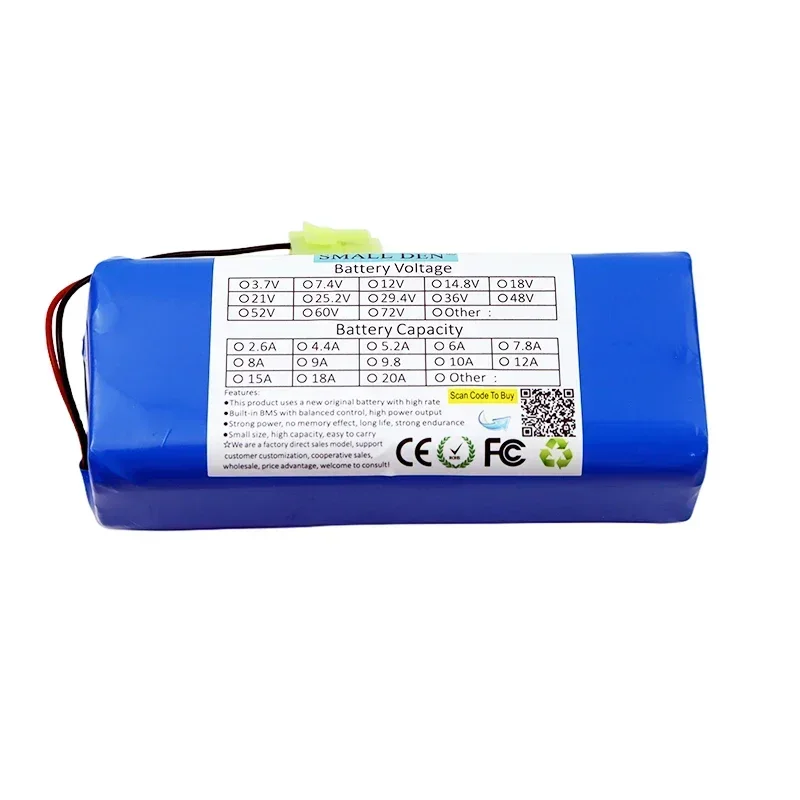 14.8V 10A new 4S3P 18650 lithium battery pack with built-in 30A BMS large capacity rechargeable battery, solar high-power