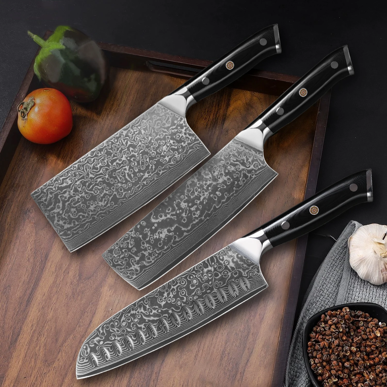 VG10 Damascus Steel Japanese Chef Knife Set 2