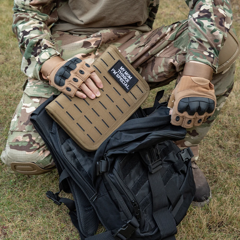 Multi-Storage Tactical Notebook Cover Notepad with Zipper for Tactical Gear and Organizer Presentation Folder with Pockets