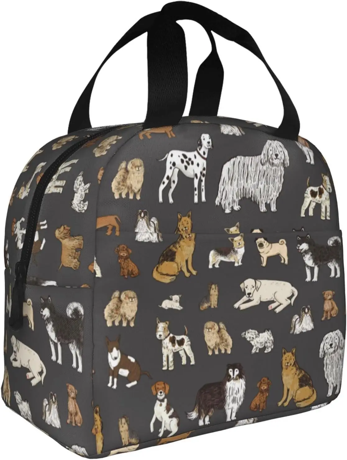 Cute Puppy Dog Print Lunch Bag Lunch Box, Insulated Lunch Bag Cooler Tote Box for Women Adult Work Office Travel Picnic