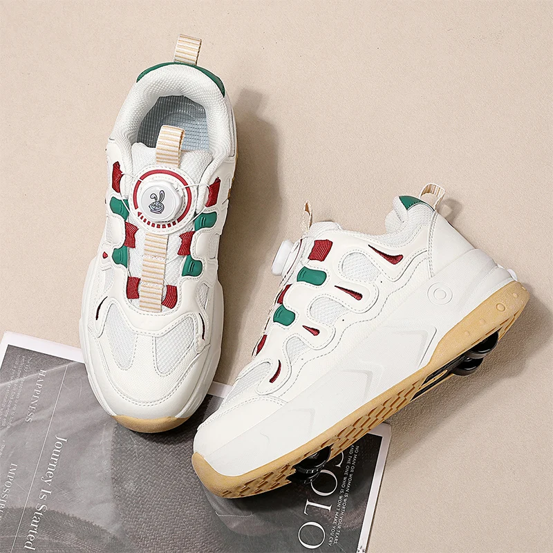 Youth Roller Shoes Deformation With 4 Wheels Casual High Quality Children Parkour Sneakers Fashion Semi Professional Skate Shoes