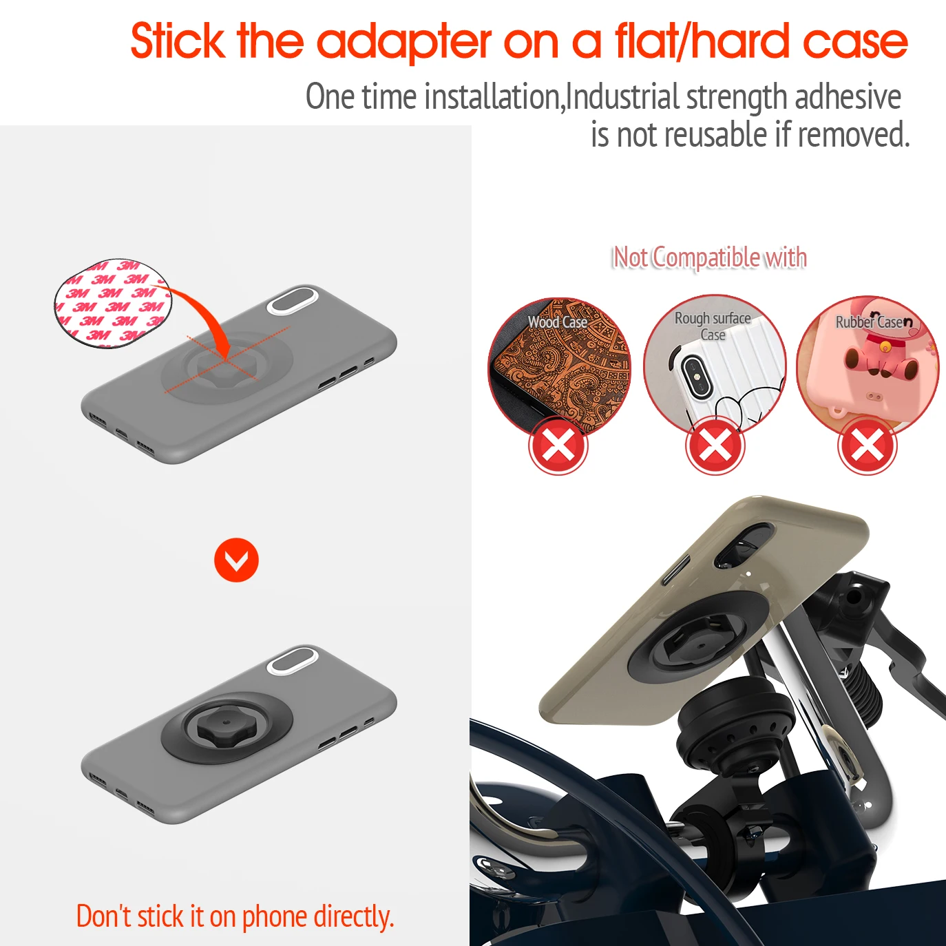 Anti-Vibration Motorcycle & Bike Phone Mount - Shock Absorption Handlebar Clamp Compatible with Most Bikes and Motorcycles - Image 4