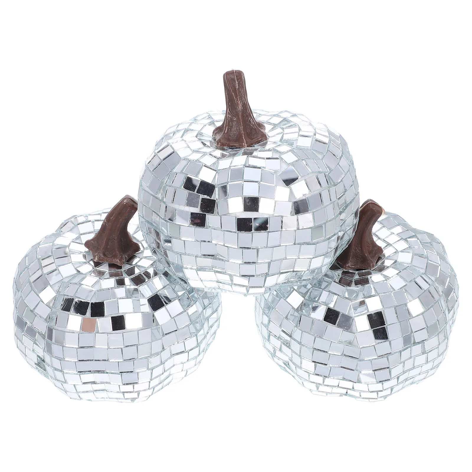

3Pcs Mirror Disco Pumpkin Fall Glass Balls Reflective Harvest Table Decoration Thanksgiving Party Disco Pumpkins