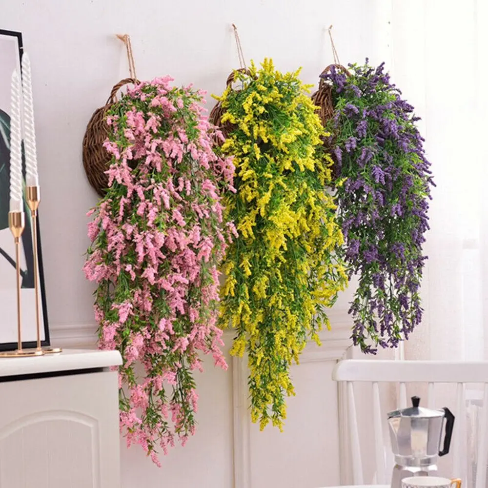 Garden Decor Indoor Party Garland Home Decor Fake Wedding Artificial Plants Lavender Fake Vine Flower