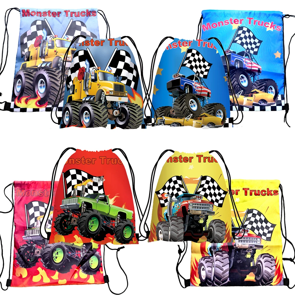 Monster Truck Temporary Tattoos Stickers Happy Birthday Monster Truck Balloons Big Wheel Boys Racing Party Foil Balloon Decor view 4