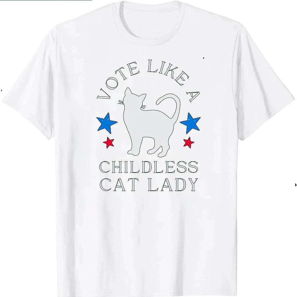 Kamala Harris 2024 Shirt Childless Cat Lady  President Womens T-Shirt New Style Hot Sale  Unisex  High Quality Cotton O-neck