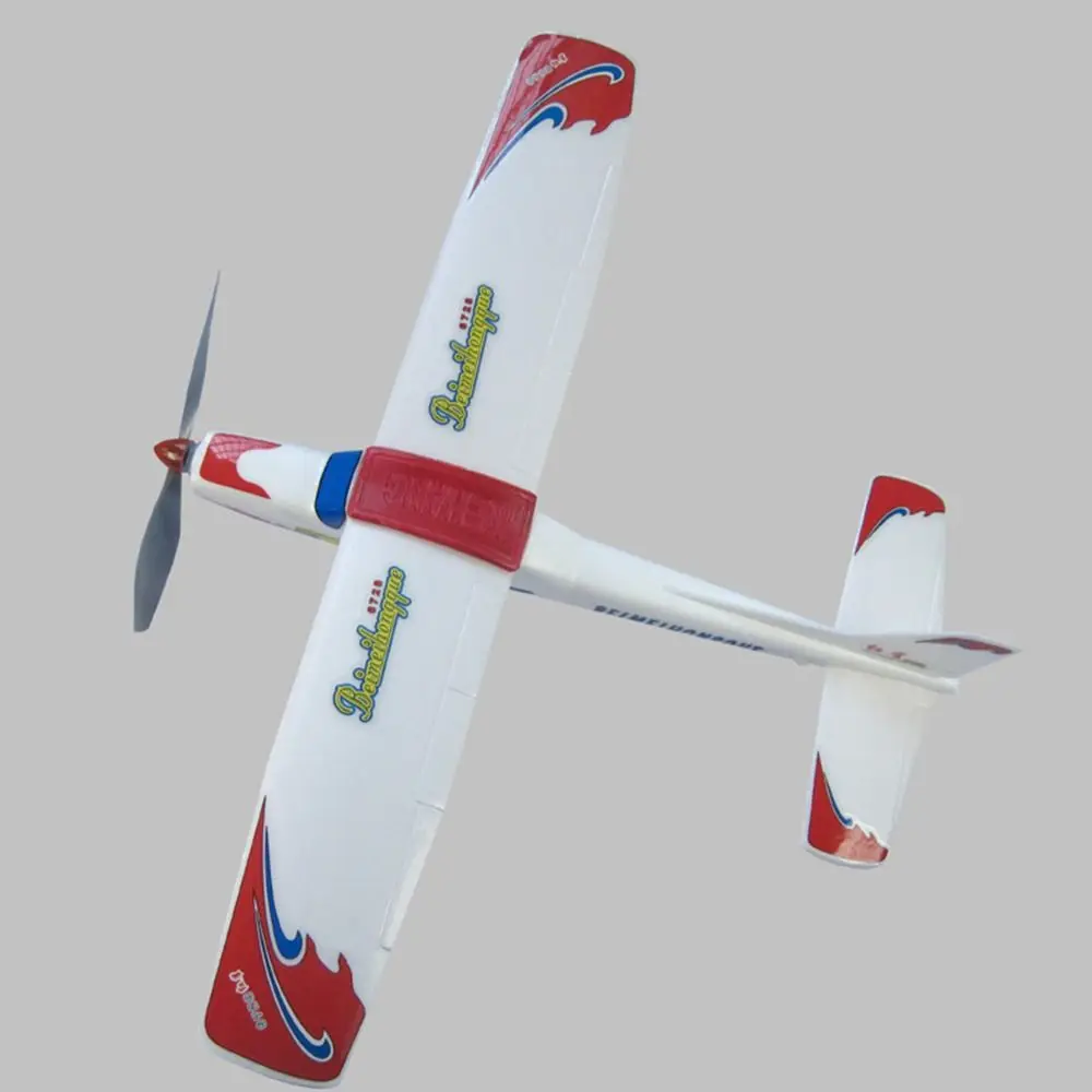 DIY Rubber Band Powered Airplane Red&White 410*515*210mm Glider Flying Aircraft Rubber-powered Outdoor Science Popularization