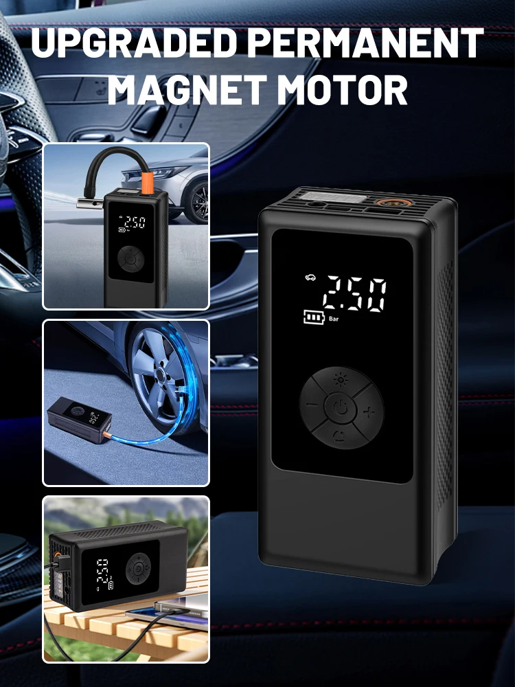 

Portable High Power Electric Car Tire Inflator Multifunctional Air Pump For Motorcycles Automobiles Trucks Trailers Car Accessor