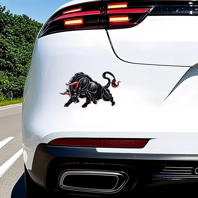 Available in 2pcs/4pcs/6pcs Options, Black Bull Pattern Car Decal Stickers. Suitable for Car Rear, Motorcycle Surfaces, Trucks