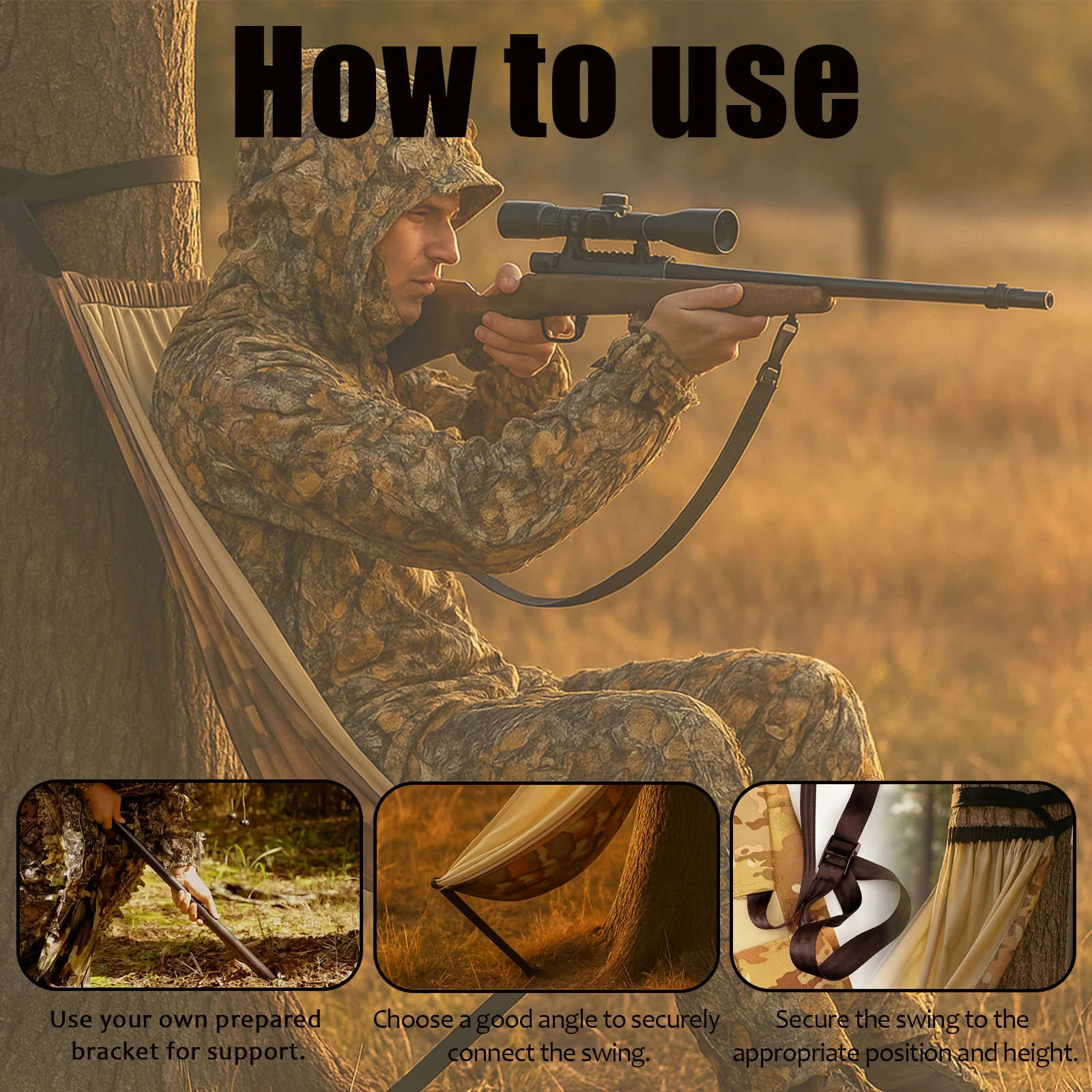 

New product Outdoor camping swing Hunting Camouflage hanging chair Outdoor products Four corners Deer hunting chair