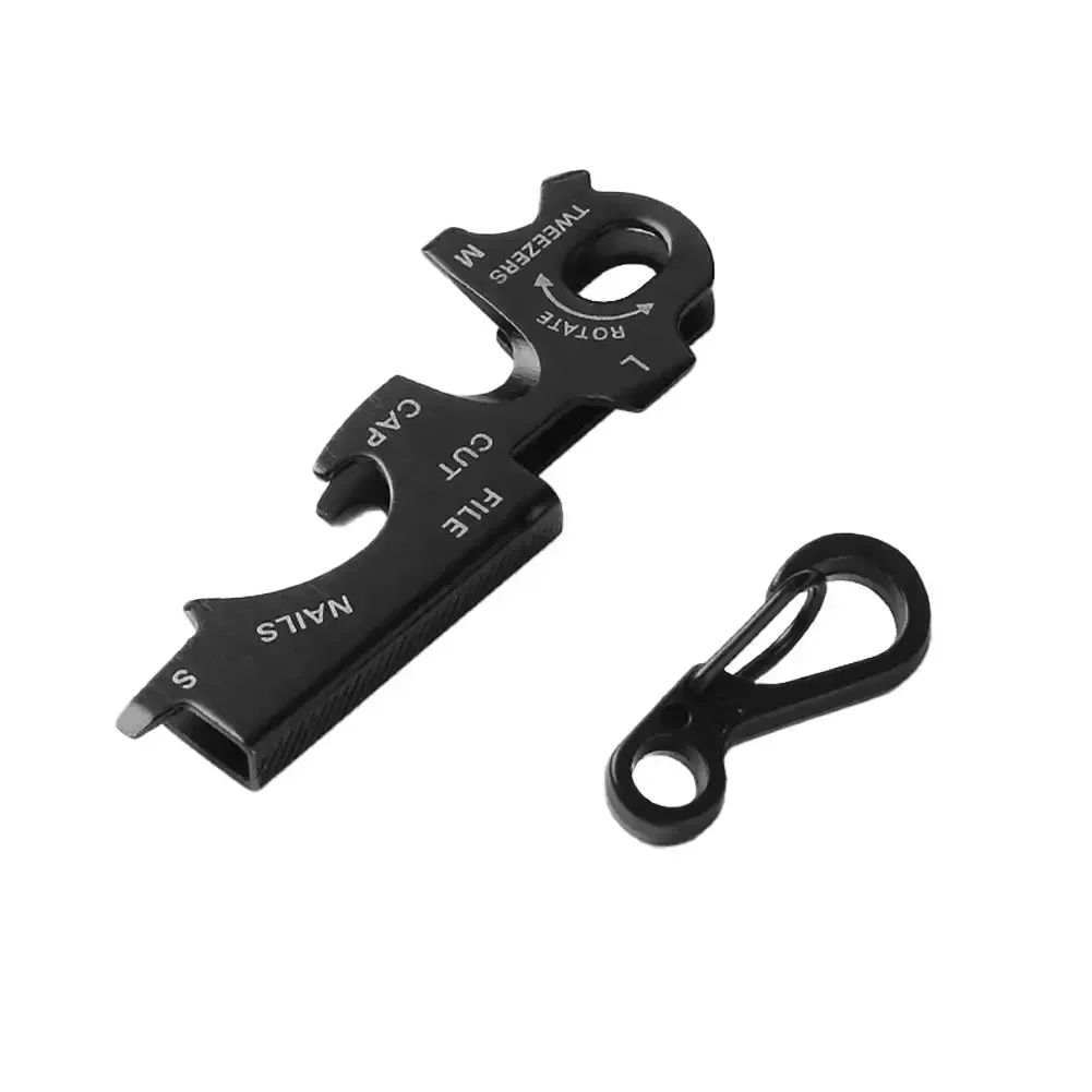 1PC EDC 8 in 1 Stainless Steel Multi Function Keychain Pendant Bottle Opener Screwdriver Camping Outdoor Survival Gear Tool