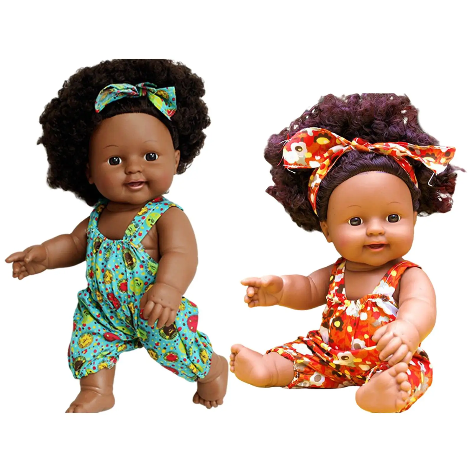 30cm Baby Doll with Speak Function African DIY Dolls Toys Curly Lifelike Black