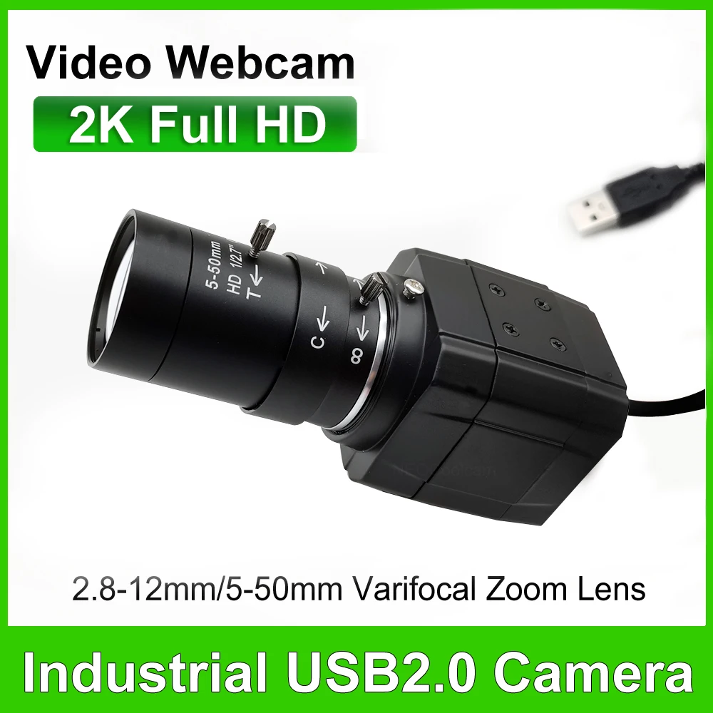 30fps Webcam 2K 4MP Streaming Web Camera With 5-50mm Varifocal CS Lens UVC OTG USB Camera For Tiktok/YouTube OBS Video Shooting