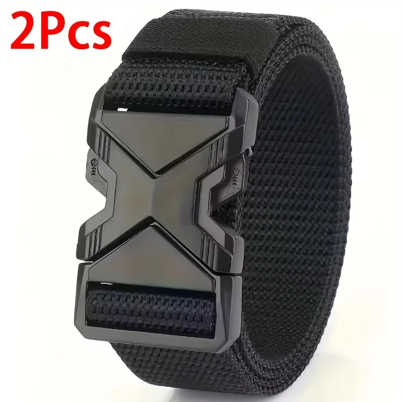 2 stücke Neue männer Sport Gürtel Kunststoff Schnalle Nylon Multifunktionale Freizeit Leinwand Bund Mehrzweck Outdoor Gürtel Für Männer Frauen – Detail 5