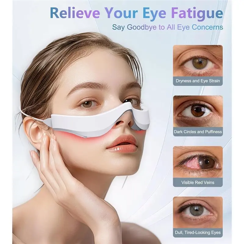 【ESSENTIALS 】Light-Weight Eye Massager Rechargeable Under-Eye Red Light Therapy Device Microcurrent Therapy Glasses
