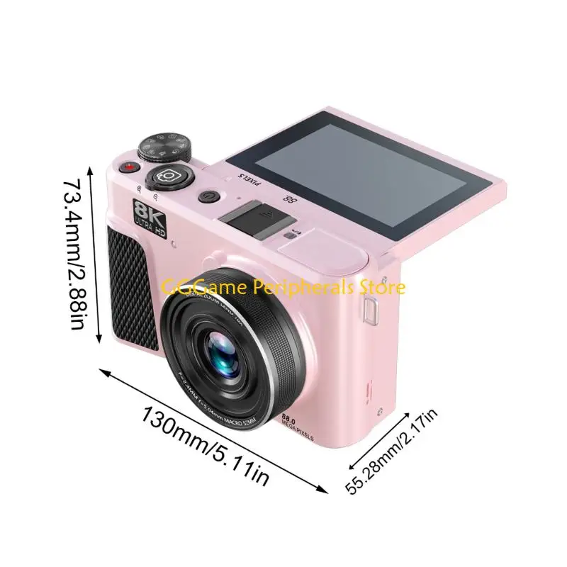 Máy ảnh kỹ thuật số U55B 88MP Ghi hình 8K Màn hình lật zoom kỹ thuật số 18x để vlog