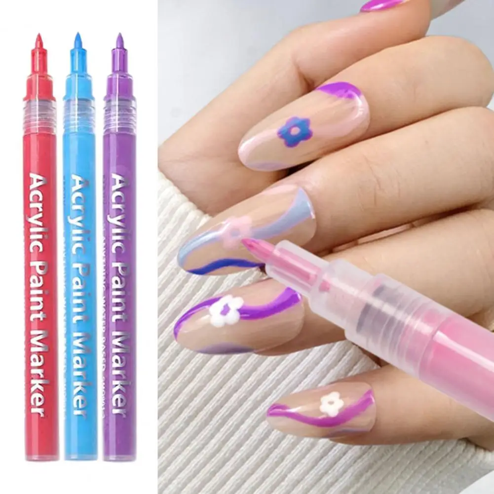 Nail Art Graffiti Pen Quick Dry DIY Nail Liner Pen Manicure Waterproof Painting Liner Brush Nail Art Drawing Graffiti Pen uñas