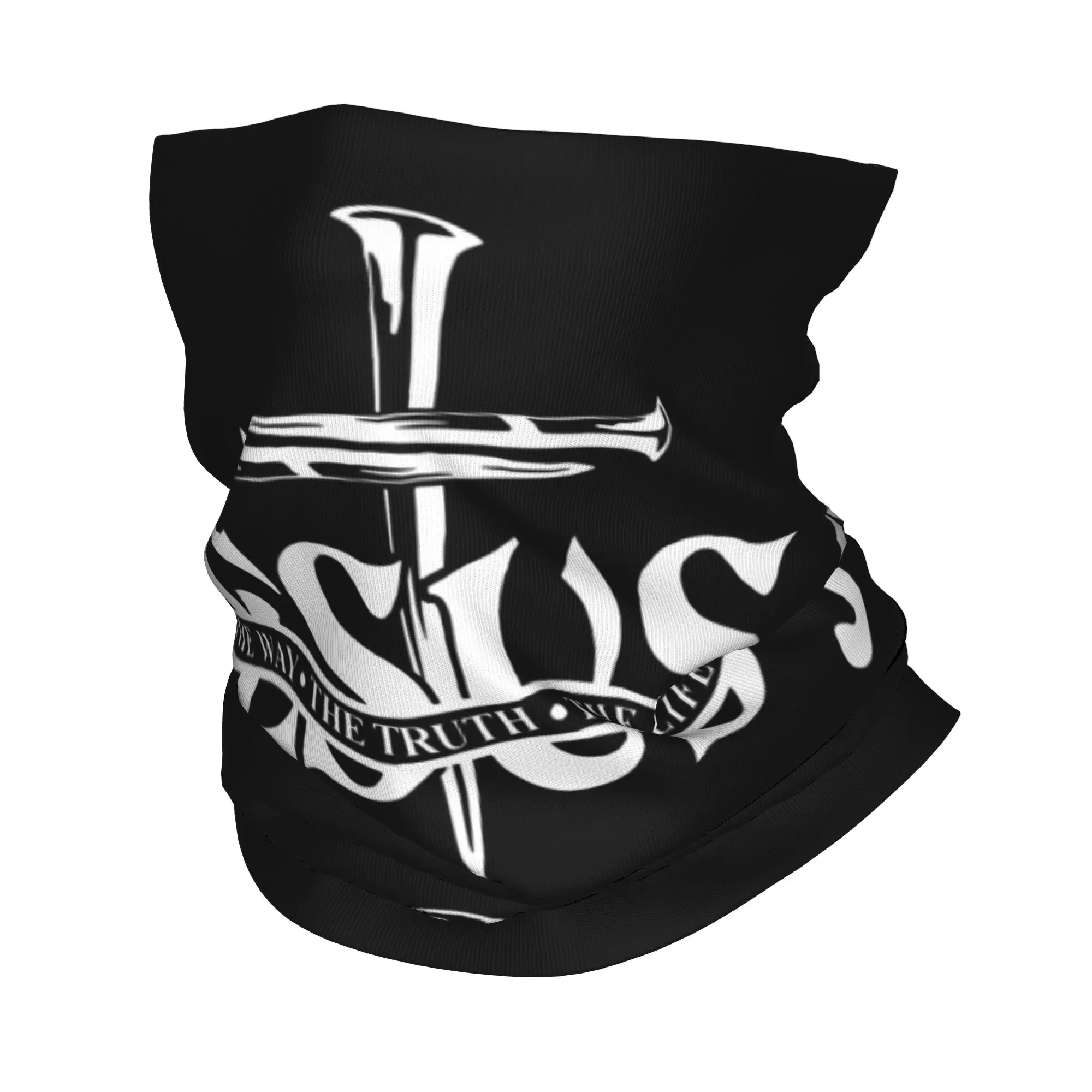 Custom Jesus The Way The Truth The Life Bandana Neck Gaiter UV Face Scarf Cover  Religion Cross Faith Headband Tube Balaclava