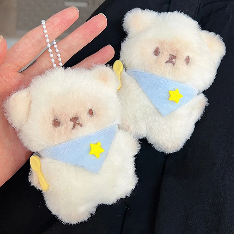 Cute Little Cat Stuffed Plush Pendant Keyring For Women Girls Cartoon Plushies Doll Schoolbag Backpack Charm Keychain Girls Gift