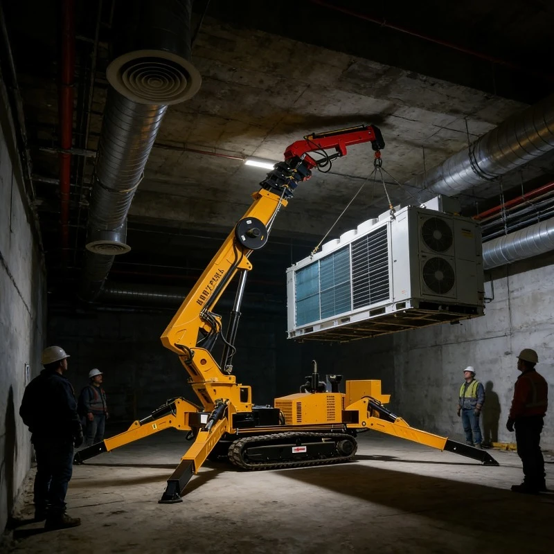 Portable Spider Crane YuGong 360° Rotation Mini Lifting Crane Electric/Diesel Power