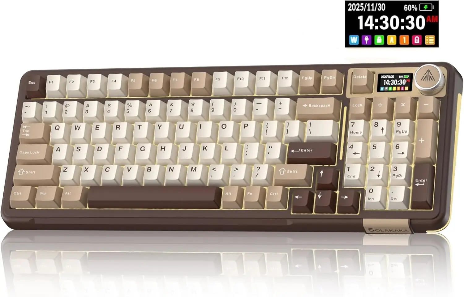 A99 Pro Wireless Mechanical Keyboard with LCD Screen, Hot-Swappable Gasket Design, RGB Backlit for Gaming & Work