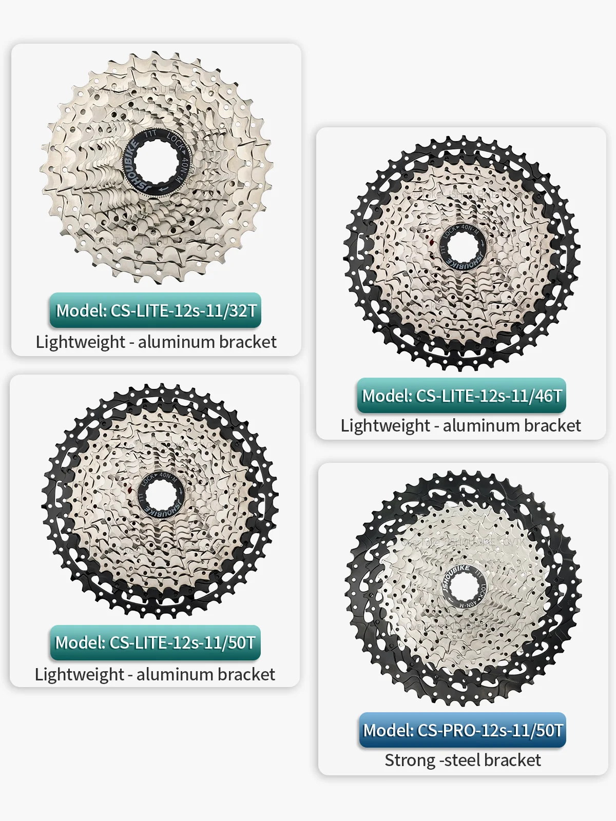 JSHOUBIKE 12 SPEED Cassette Lightweight Professional 32/46/50T Sprocket Mountain Road Bicycle Flywheel For HG Hub Bike Parts