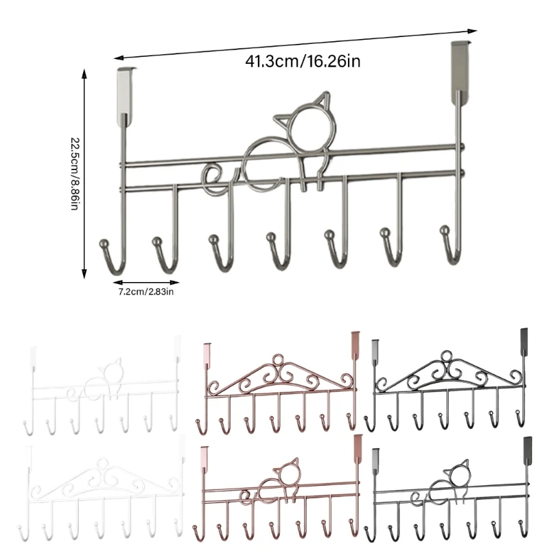 Modny wieszak na drzwi kształcie kota do organizowania akcesoriów pokojach wieloosobowych