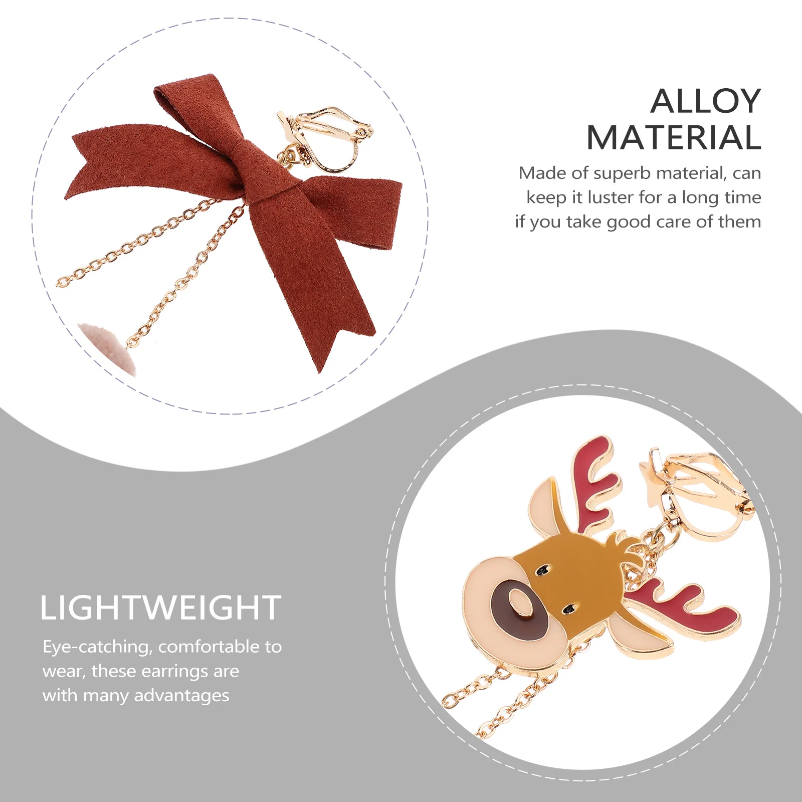 

Jewelry for Women Earrings Elk Colorful Dangle Alloy Xmas Holiday Christmas Girls