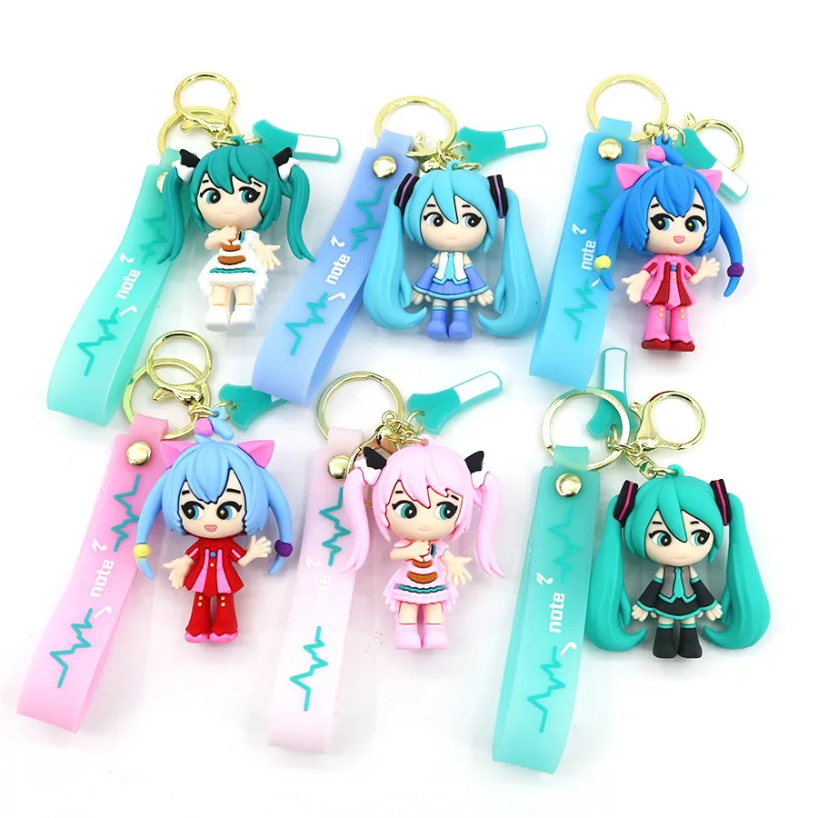 

1 шт. для Hatsune Miku брелок аниме мультфильм милый рюкзак ключ кулон Kawaii модель игрушки универсальный декор подарок на день рождения для
