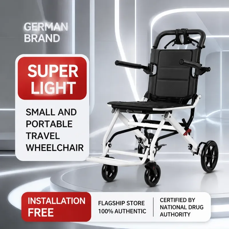 Folding Lightweight Wheelchair for Elderly Portable Hand Push Scooter Assisted Walking Special Travel Aid