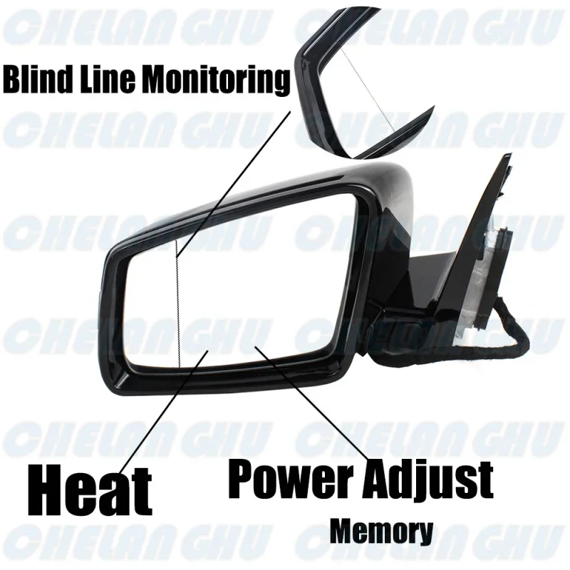 For Benz W212 E300 E200 E360 E400 2010 2011 2012 2013 2014 2015 Left Side 17 Pins Black Painted Power Fold Mirror Assembly