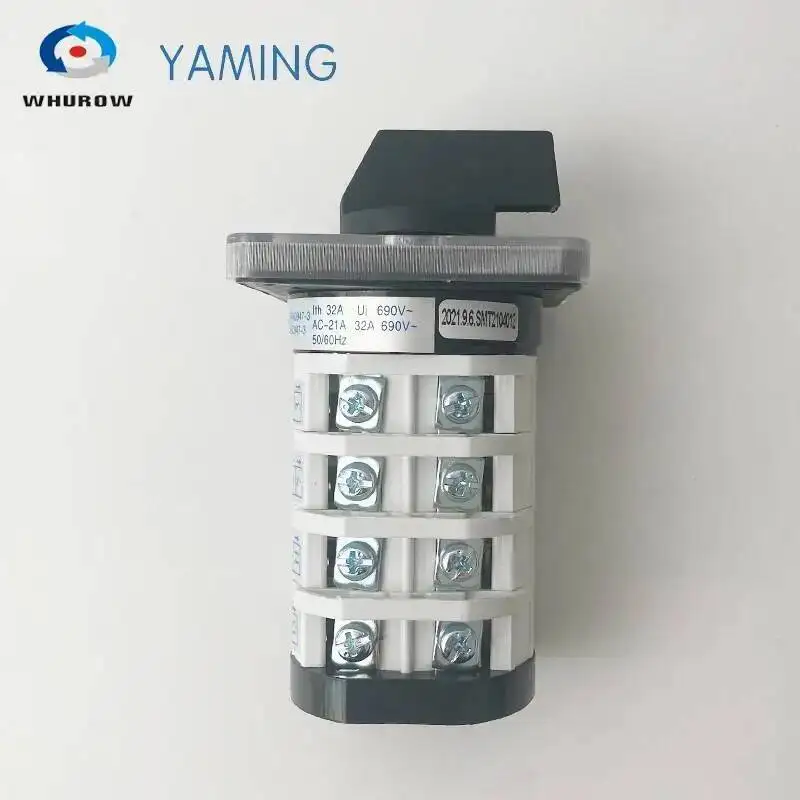 YMZ12-32/4 Electrical Combination Switches Changeover Rotary Cam Switch Four Pole 0-6 Positions Sliver Contacts
