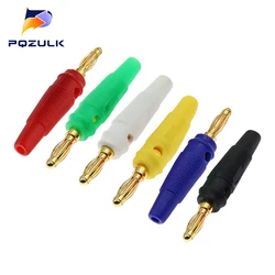 5PCS Gold Plated 4mm Banana Plug Screw To Speaker Amplifier Binding Post Test Probes Adapter