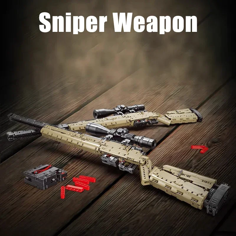MOC Military AK47 Assault Rifle Gun Model Building Blocks Creative Ideas M24 Sniper Rifle Bricks Toys For Kids Christmas Gifts