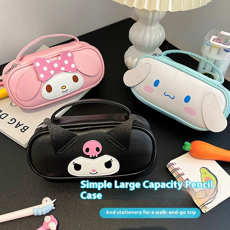 Borse per il trucco da donna Sanrio Kuromi Melody Kawaii Pu Articoli da toeletta Organizzatore cosmetico Borsa con cerniera Borsa da viaggio Borsa