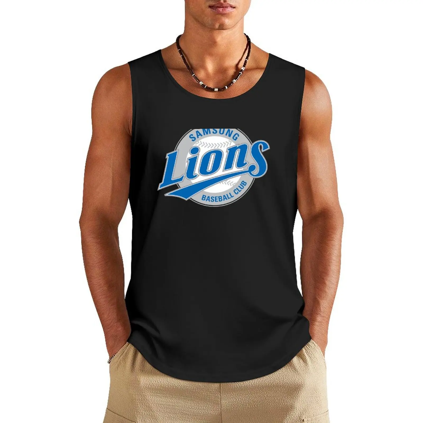 Samsung Lions Seoul KBO Logo Tank Top running shirt underwear Men\'s t-shirt sports suits