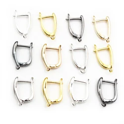 10pcs 2-Styles French Earring Hooks Lever Back Open Loop Setting for DIY Earring Clips Clasp Jewelry Making Accessories Findings