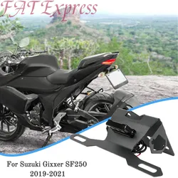 For Suzuki Gixxer SF250 2019-2022 Tail Tidy Fender Eliminator Motorcycle License Plate Holder Bracket Led Light SF 250 2020 2021