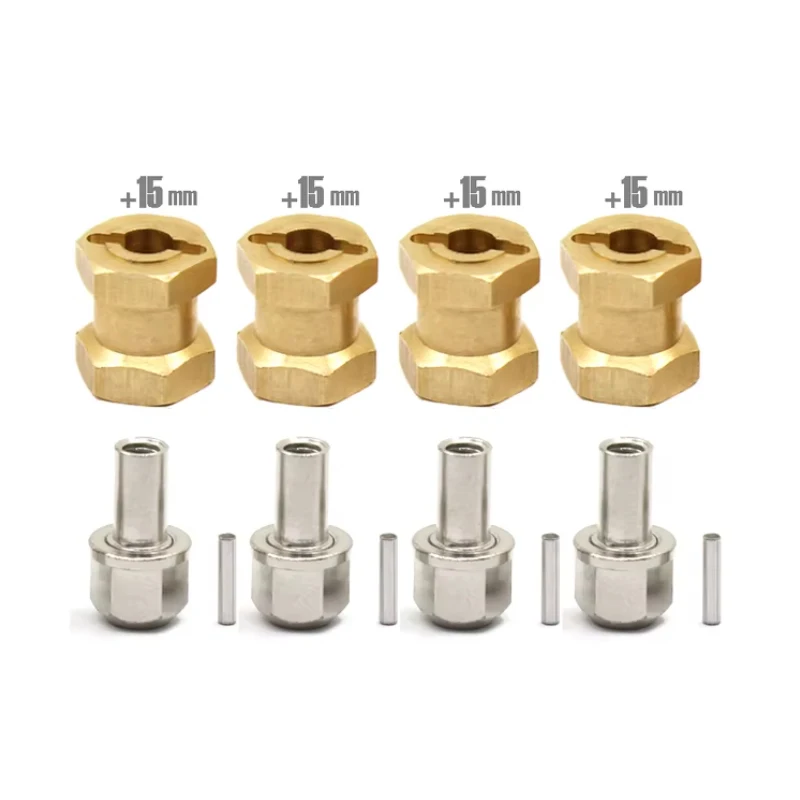 4pcs 12mm/15mm/17mm Axle Widen Hexagon Wheel Adapter For 1/10 RC Crawler Car TRX4 RC4WD D90 D110 Axial Scx10 90046 catRC