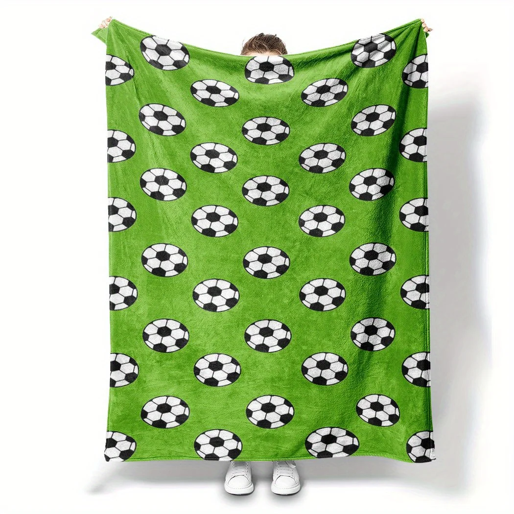 Classic Sports Theme Throw Ideal Gift For Soccer Players Fans And Trendy Man Cave Room Decoration Accessory For Adults