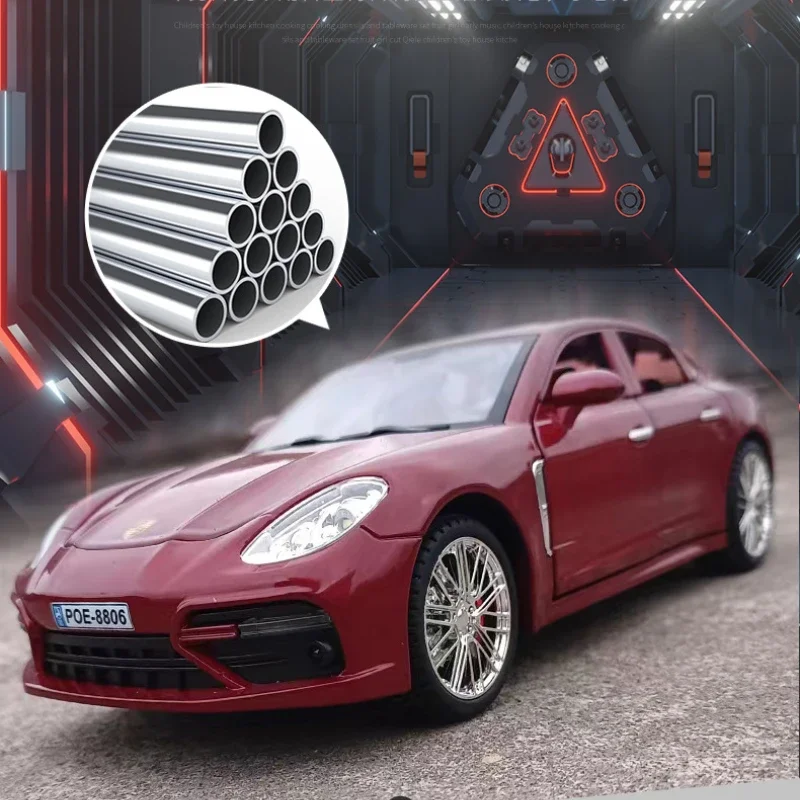 1:18 Porsche Panamera Legering Simulatie Automodel Speelgoed Metalen Diecast auto met Pull Back Light en Sound Collectie Speelgoed voor Jongens