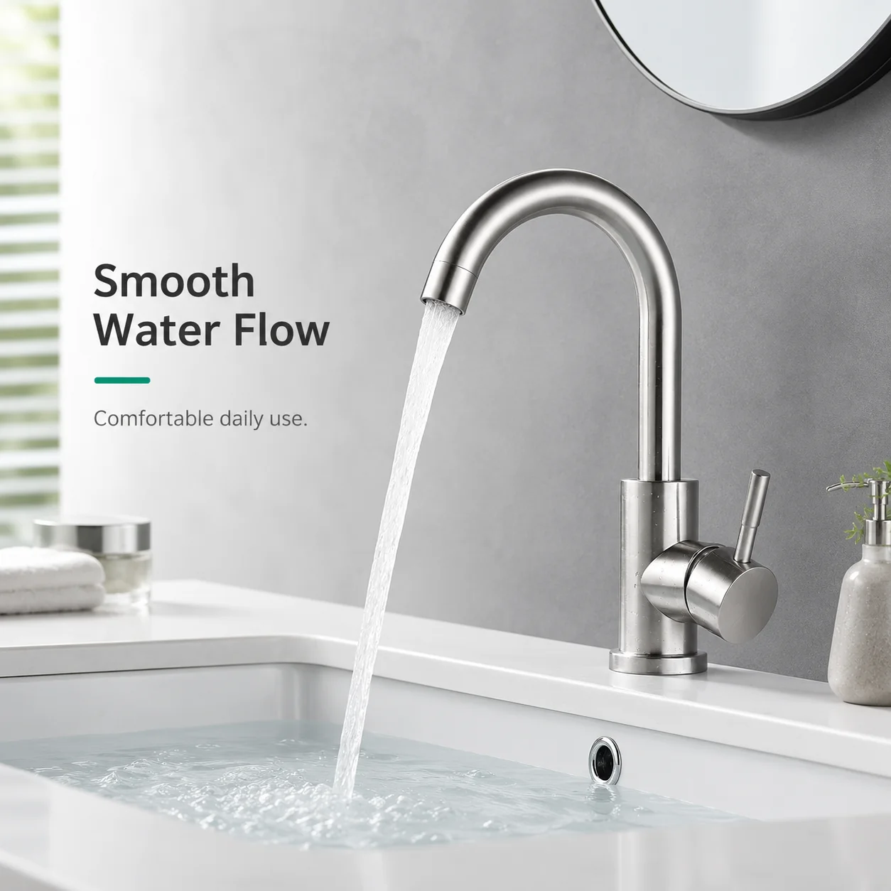 304 Stainless Steel Kitchen Bathroom Faucet 360° Rotate Flexible Tap Hot Cold Basin Sink Mixer Crane Single Handle Gold