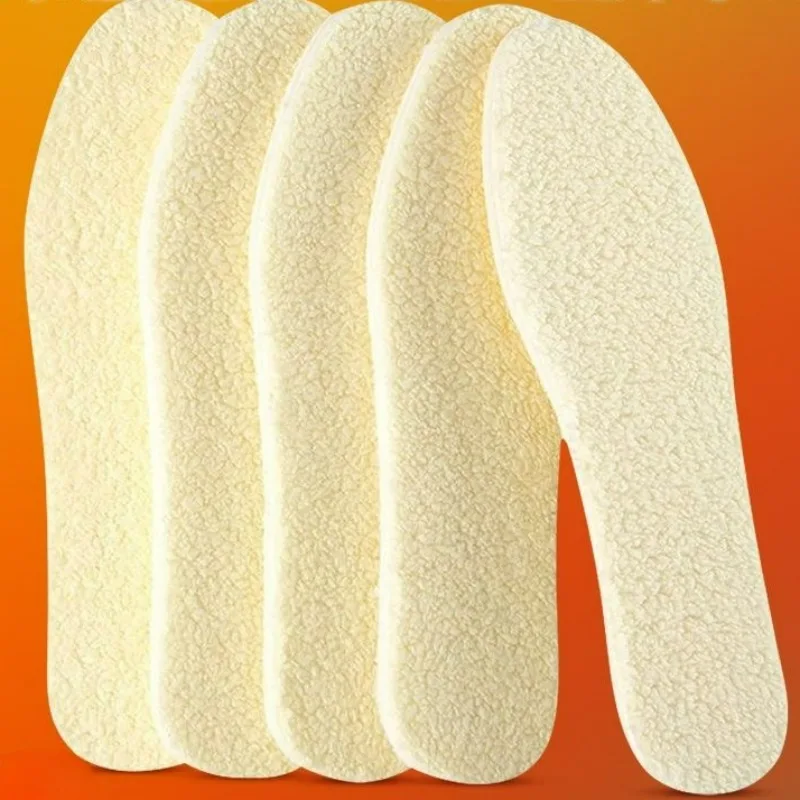 2/10Pcs Winter Wool Lamb Insoles for Women Men Comfortable Self-heating Insoles Thickened Thermal Keep Warm Insert Feet Shoe Pad