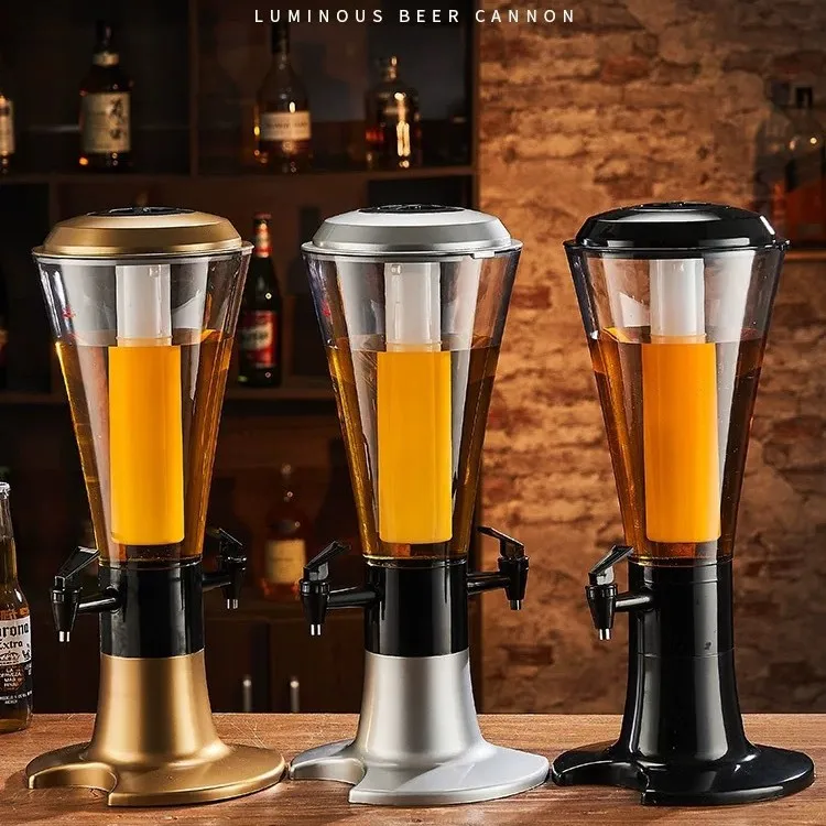 

Двухголовочный светящийся диспенсер для алкоголя 3 л, барная стойка для пива с подсветкой