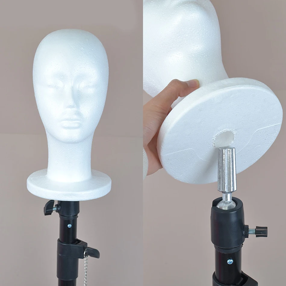 

Female Mannequin Head Polystyrene Foam Hat Glasses Display Hat Wig Display Stand Rack Mannequin Manikin Head Model
