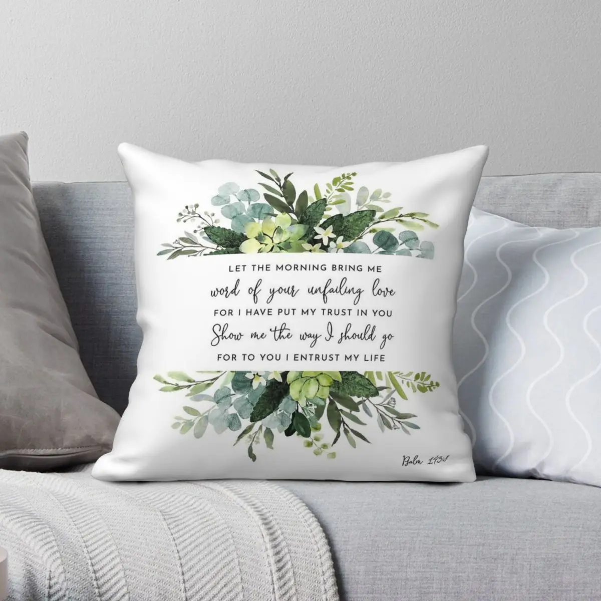 Show Me The Way Psalm 143:8 Pillowcase Polyester Linen Velvet Creative Zip Decor Throw Pillow Case Sofa Cushion Cover