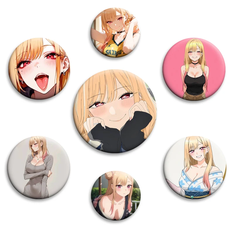 Аниме-персонаж-мультфильма-Китагава-Марин-булавка-на-лацкан-креативная-брошь-круглый-значок-на-рюкзаке-украшение-для-одежды-аксессуары-подарки