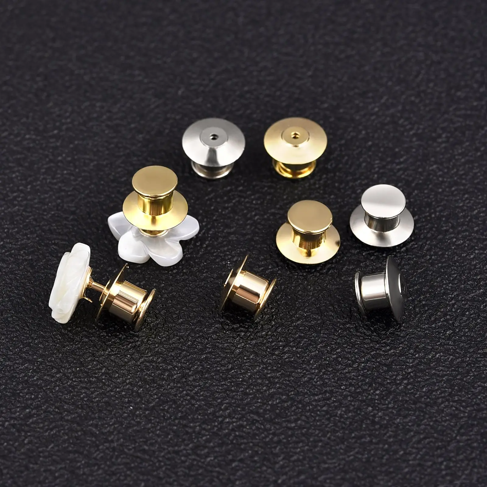 10/20pcs Locking Clasp Used Gold Silver Back Of Metal Pin Of Brooch Enamel Lapel Pin Clasp Safety Jewelry Findings Components