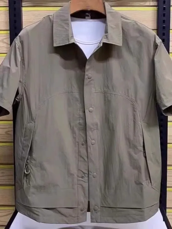 

Мужская летняя рабочая футболка больших размеров, свободного кроя, с отложным воротником, удобная, дышащая, с охлаждающим эффектом